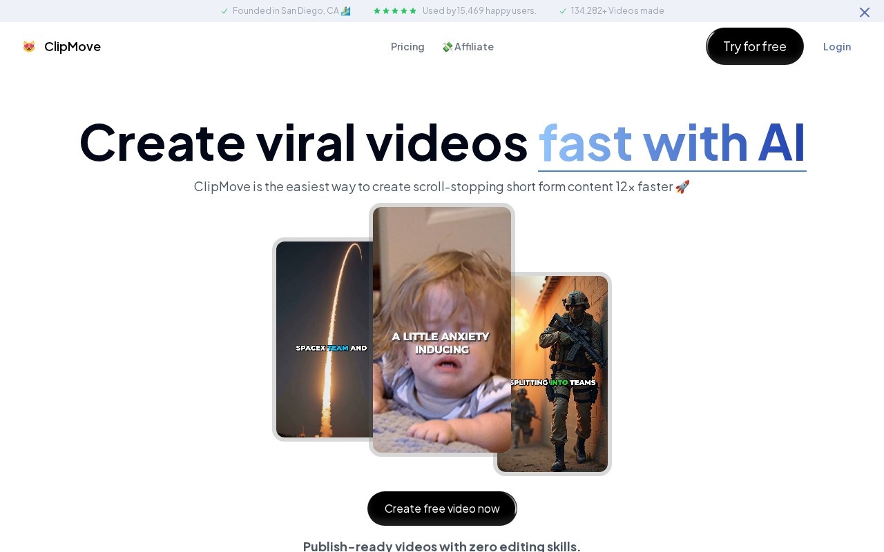 ClipMove AI官网截图