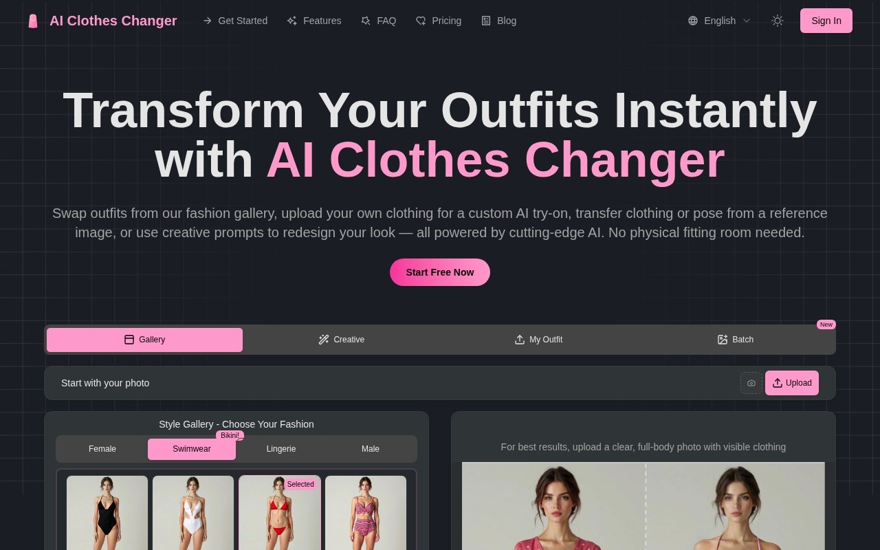 AI Clothes Changer官网截图