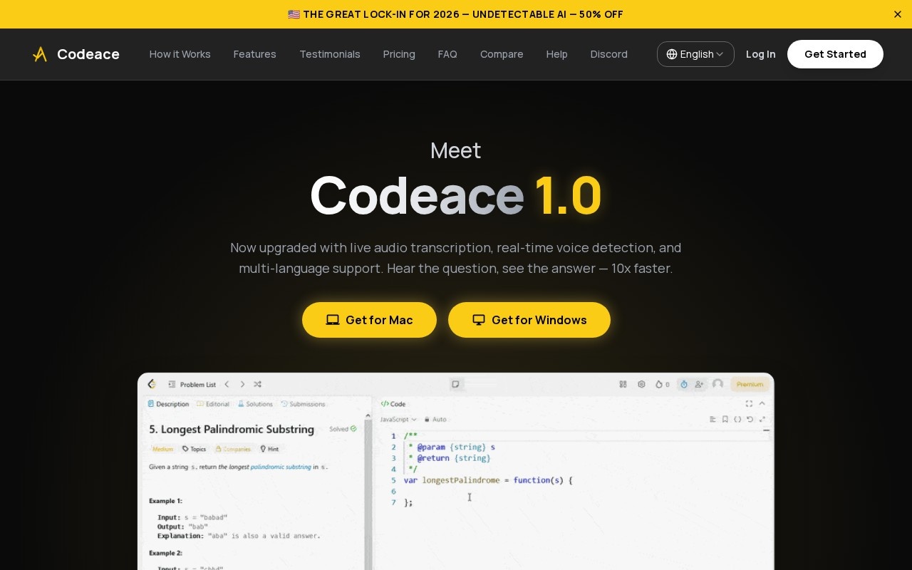 Codeace官网截图
