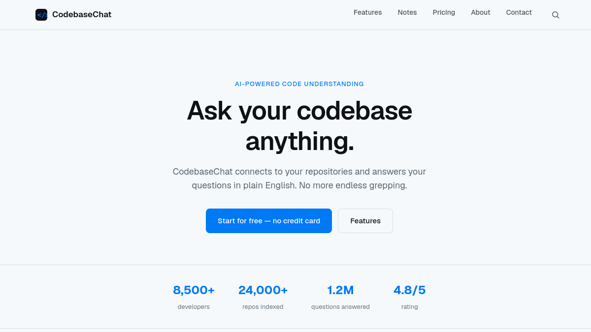 CodebaseChat官网截图