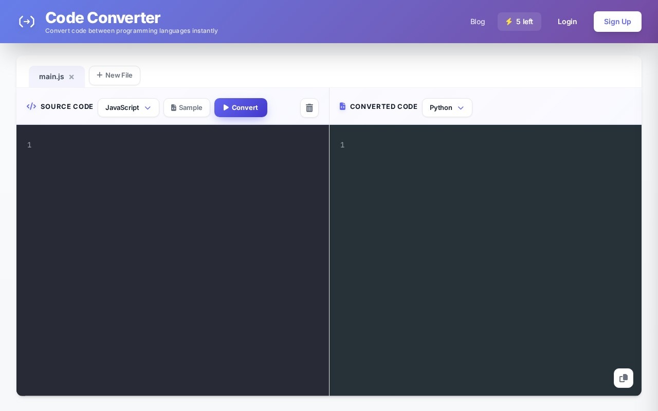 CodeConverter.com官网截图