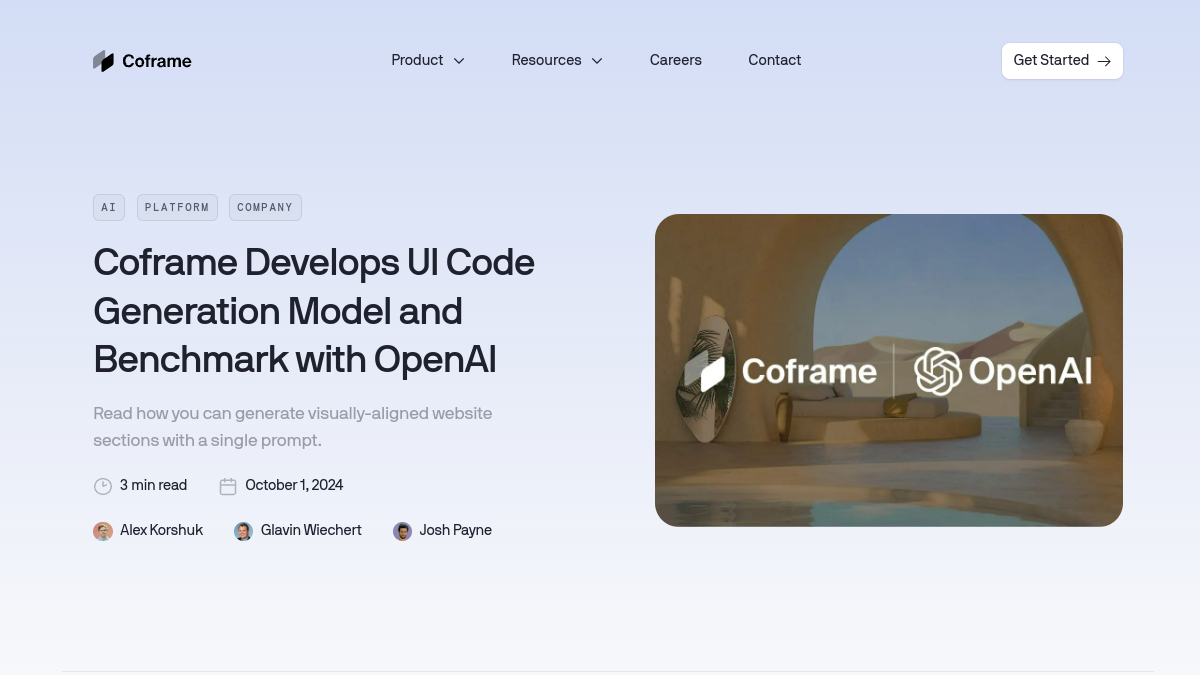 Coframe.com官网截图