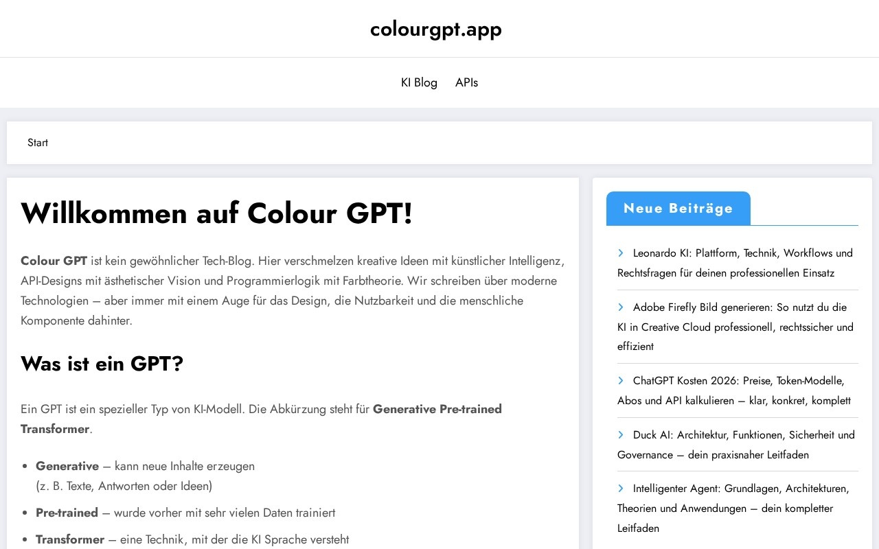 ColourGPT官网截图