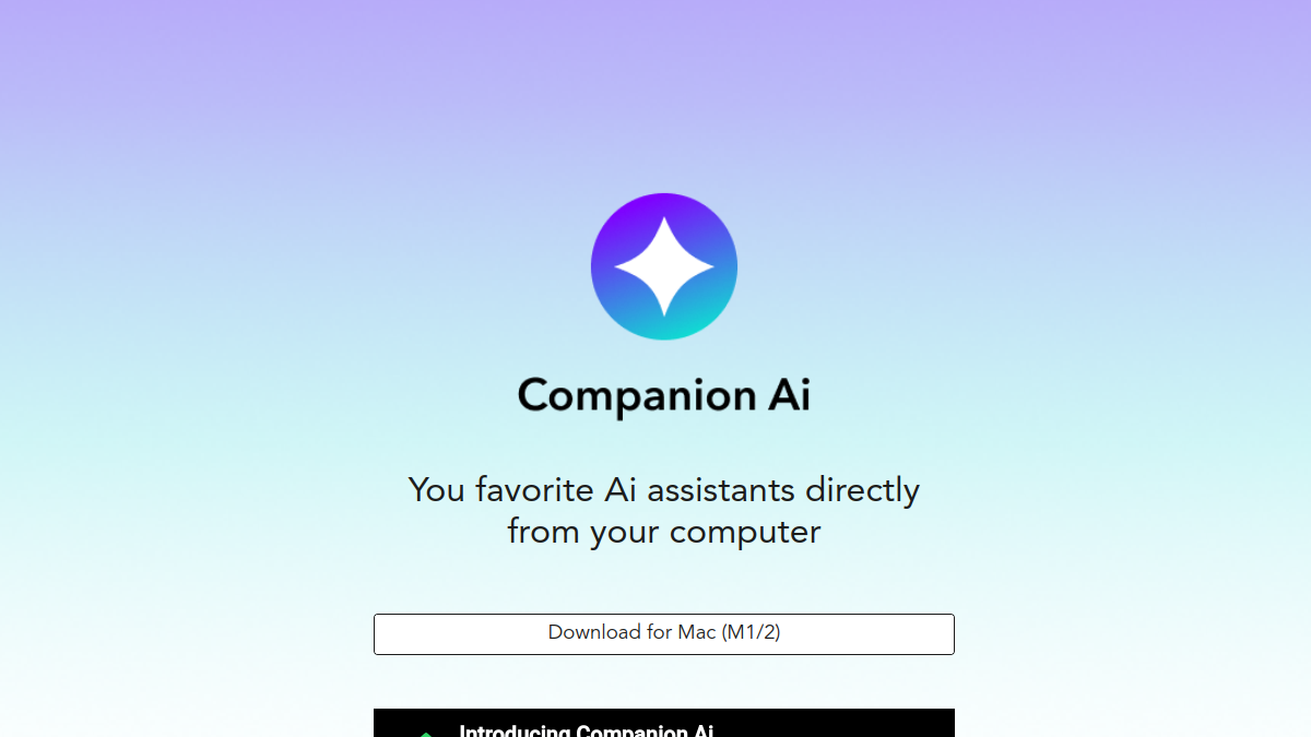 Companion Ai官网截图