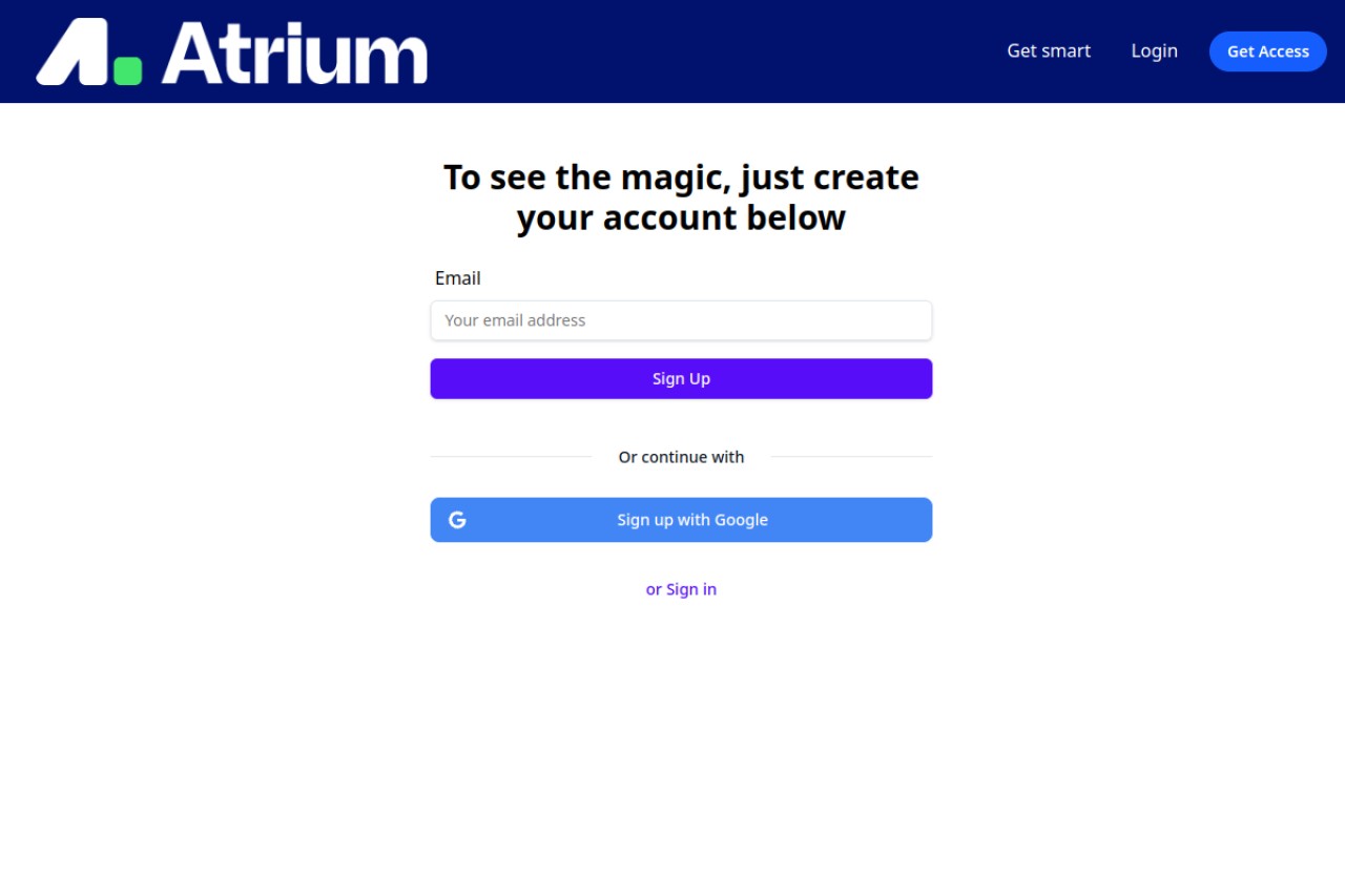 Atrium官网截图