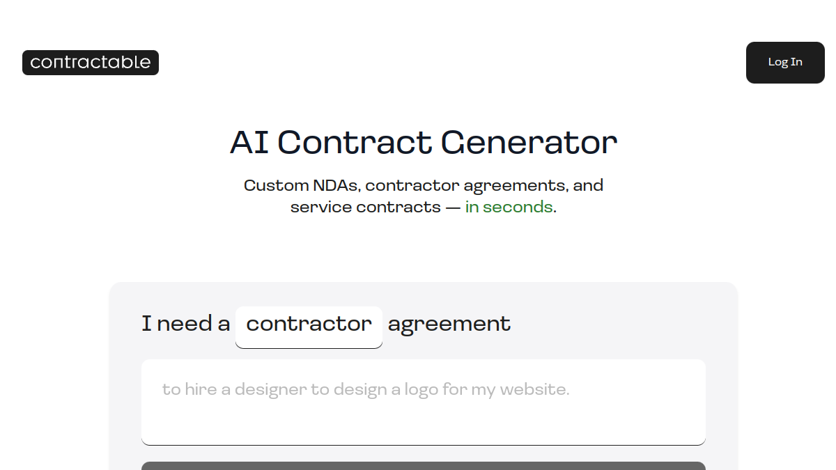 Contractable官网截图