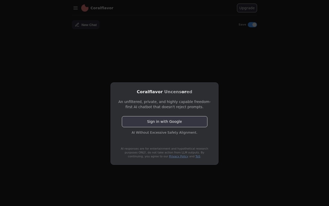 Coralflavor Unfiltered AI官网截图