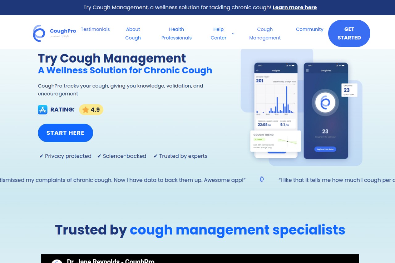 CoughPro官网截图