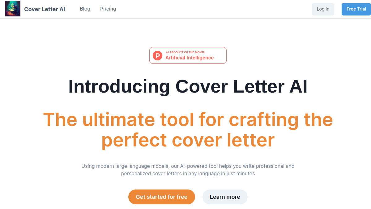Cover Letter AI官网截图