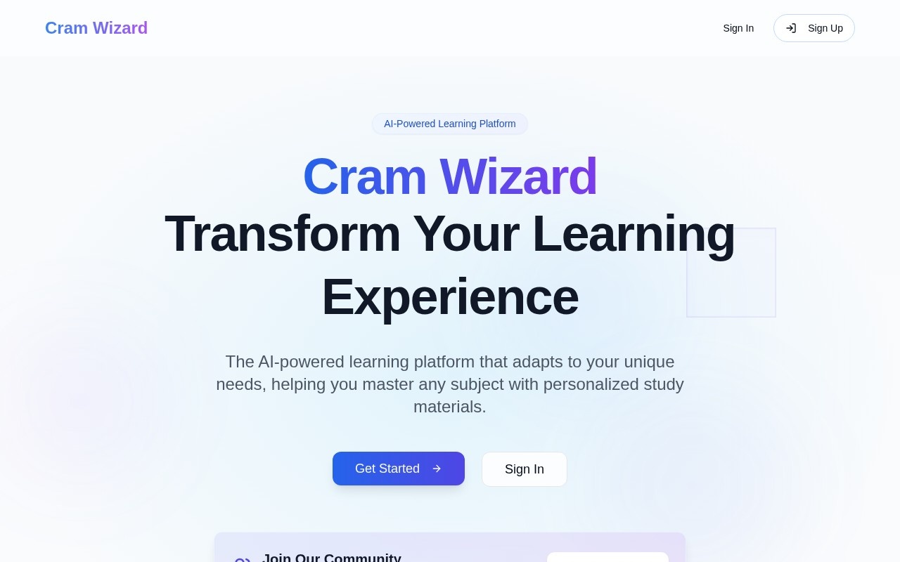 Cram Wizard官网截图