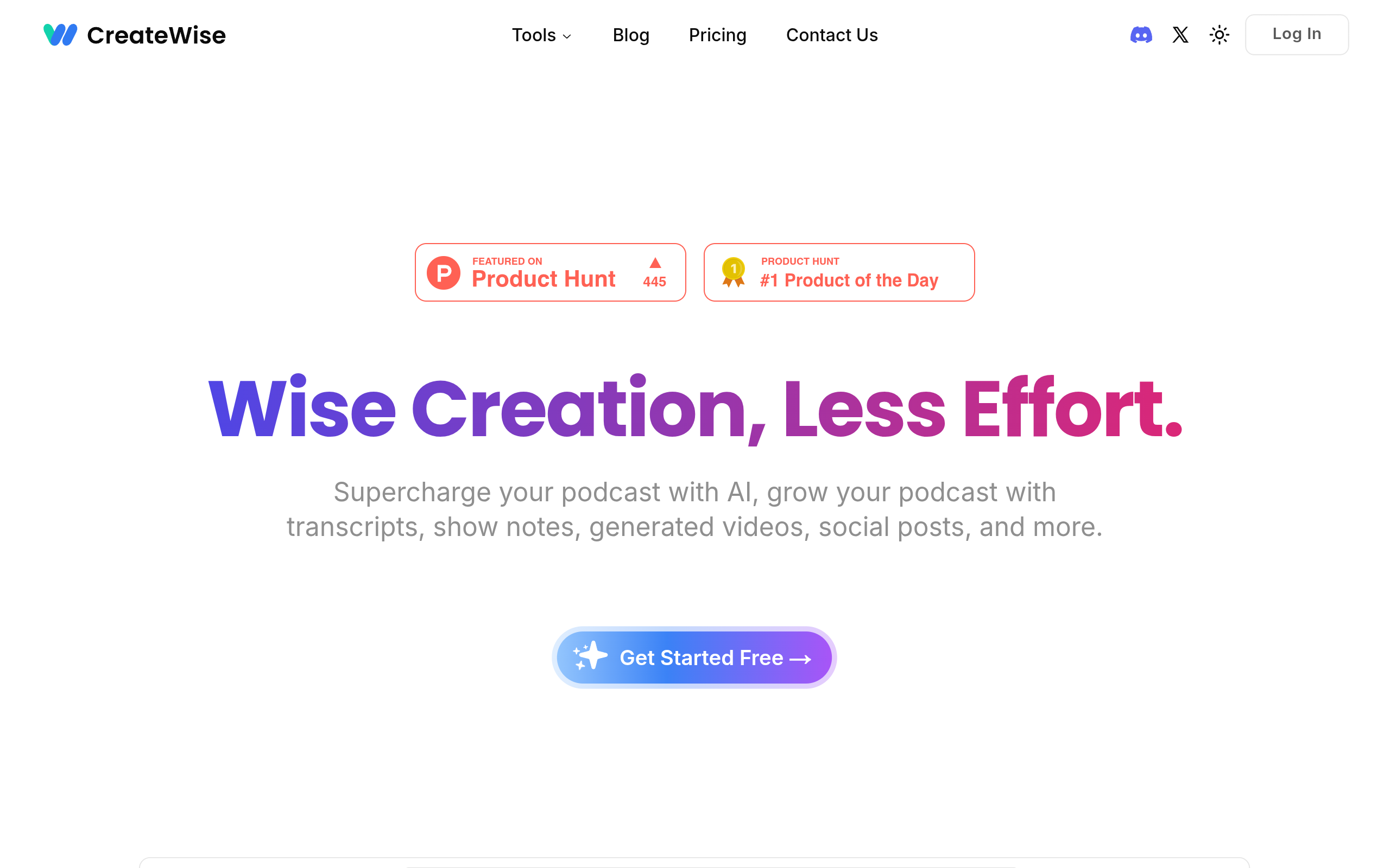 CreateWise AI官网截图