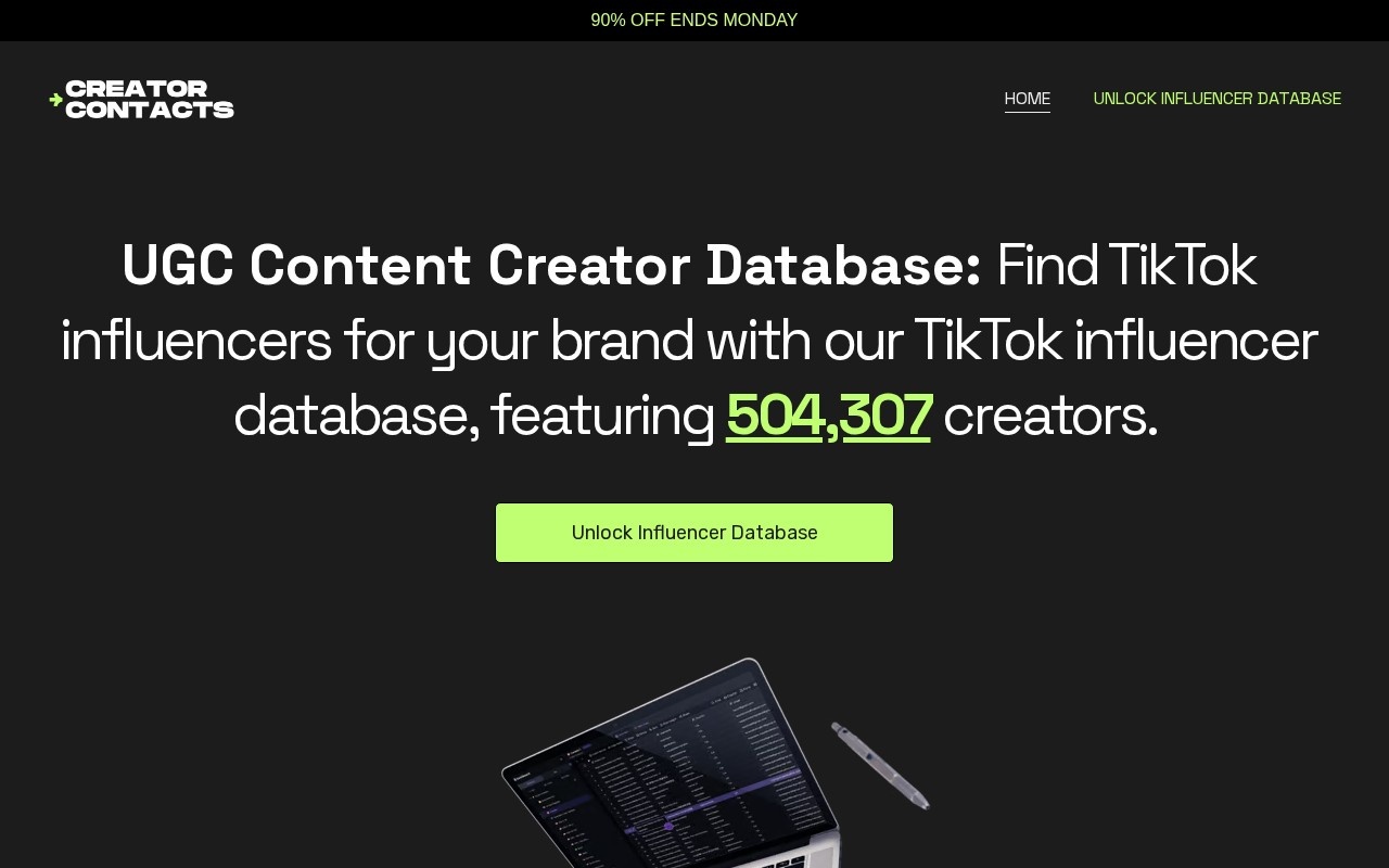 Influencer Database by Creator Contacts官网截图