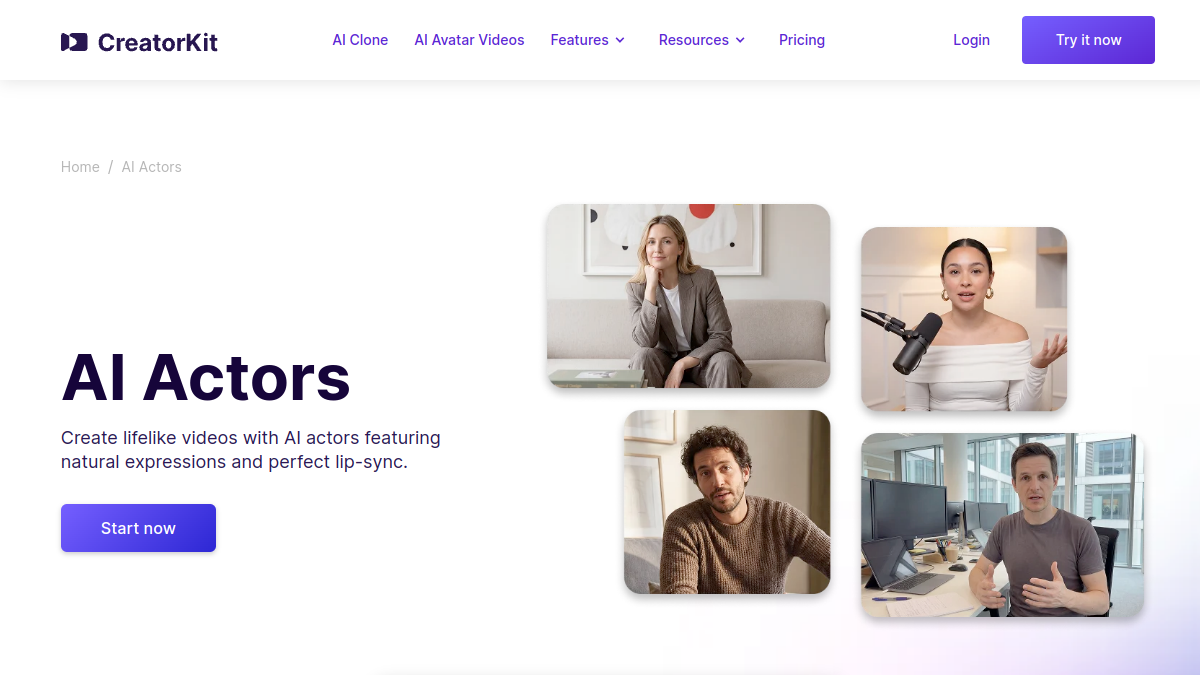 Emotive AI Actors by CreatorKit官网截图