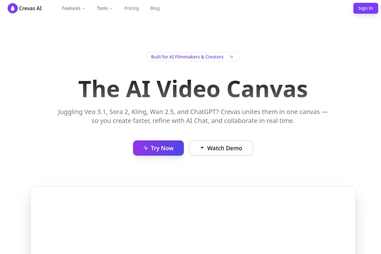 Crevas: AI Video Figma官网截图
