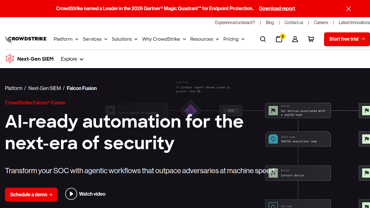 CrowdStrike Falcon Fusion官网截图