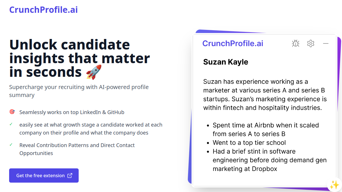 CrunchProfile.ai官网截图