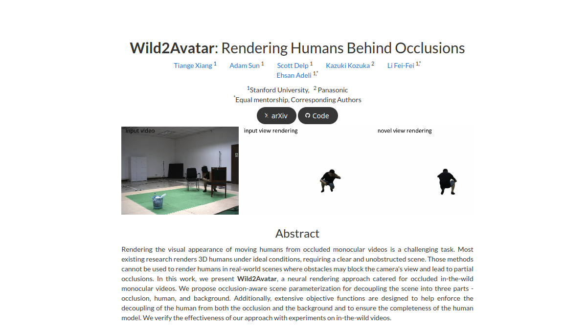Wild2Avatar官网截图