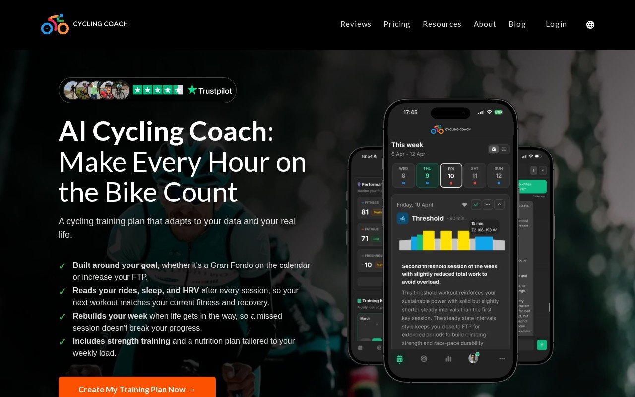 Cycling Coach AI官网截图