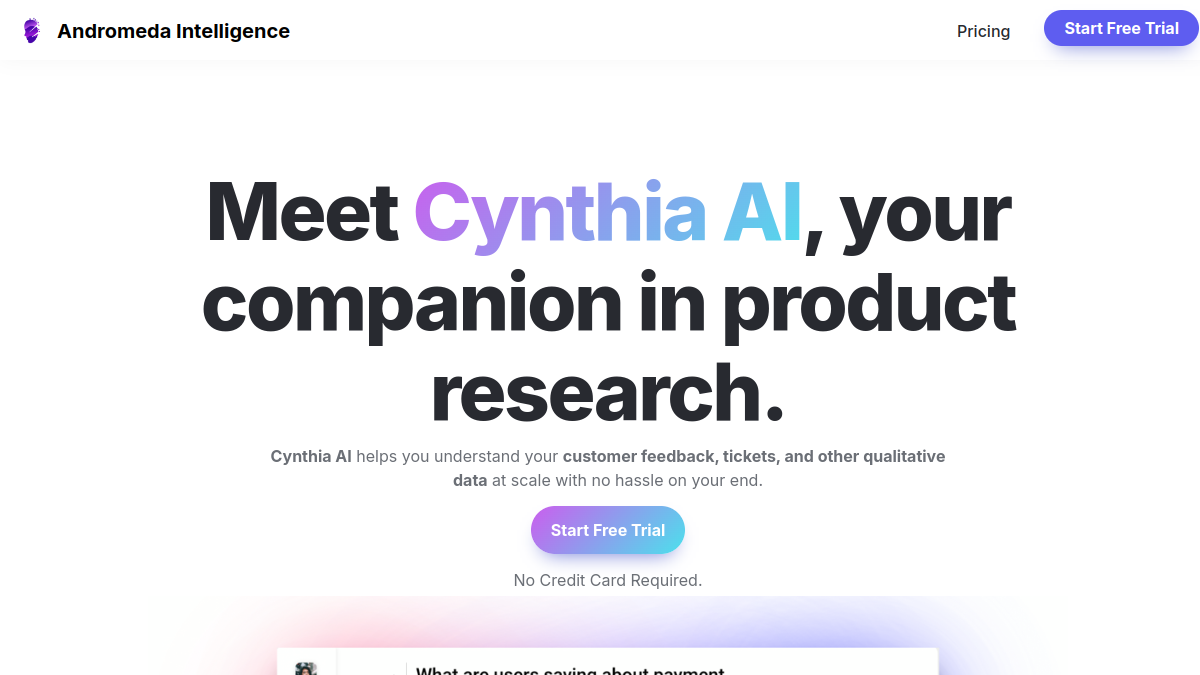 Cynthia AI官网截图