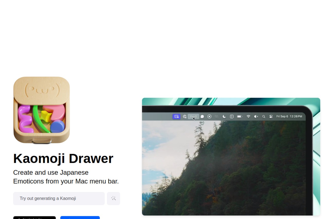 Kaomoji Drawer官网截图
