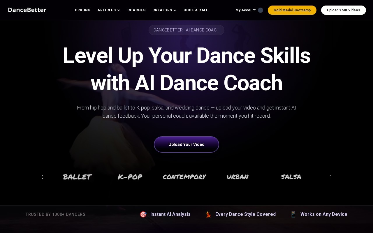 DanceBetter官网截图