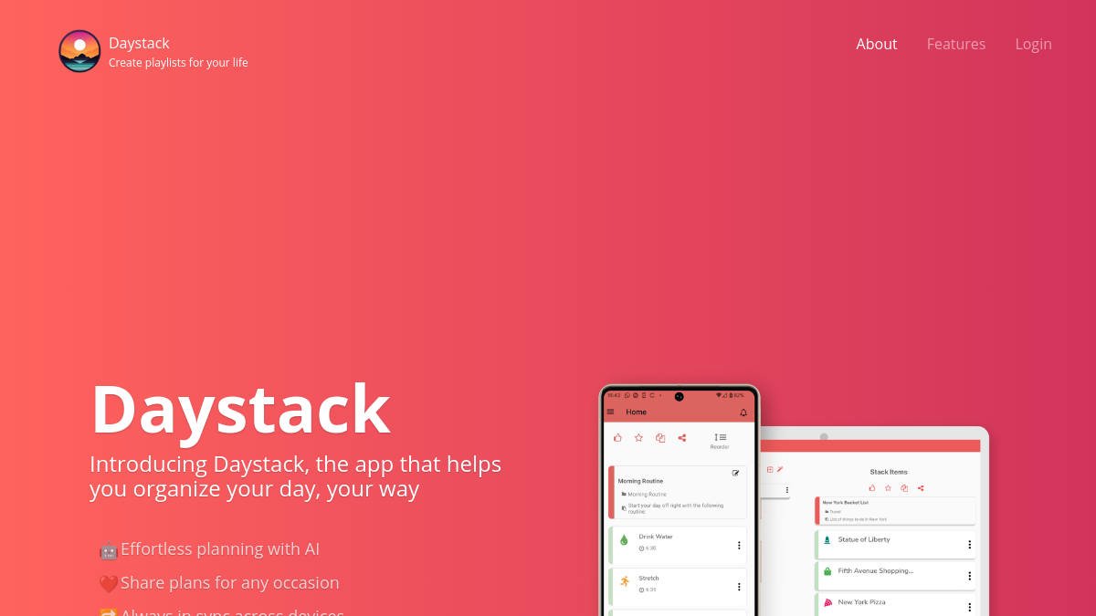 Daystack官网截图