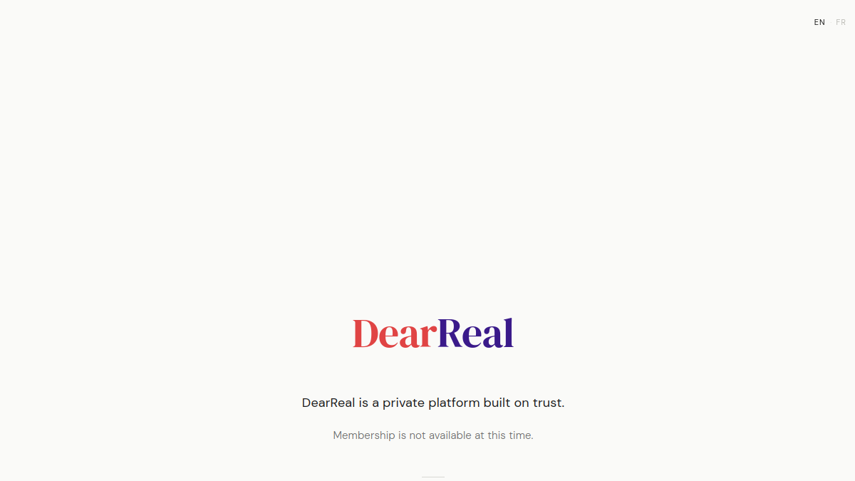 DearReal官网截图