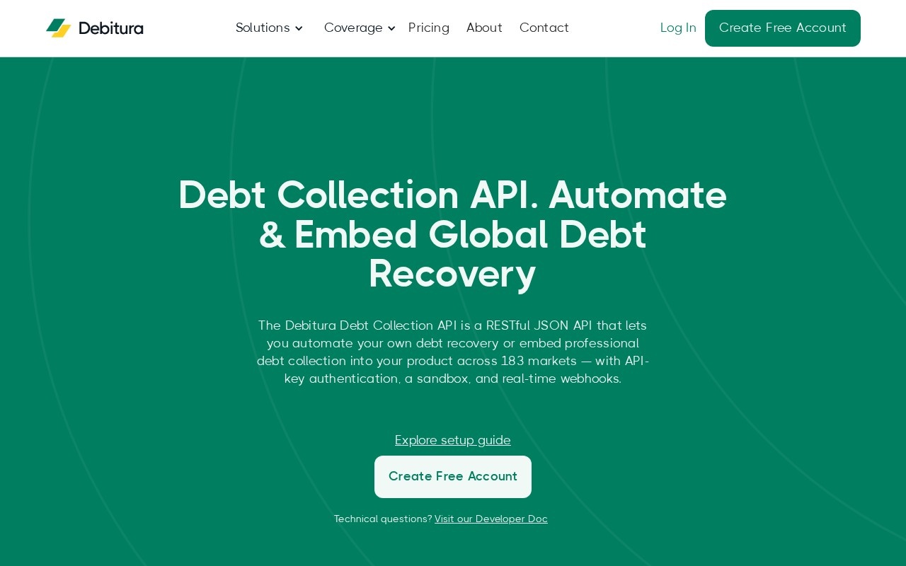 Debitura Debt Collection API官网截图