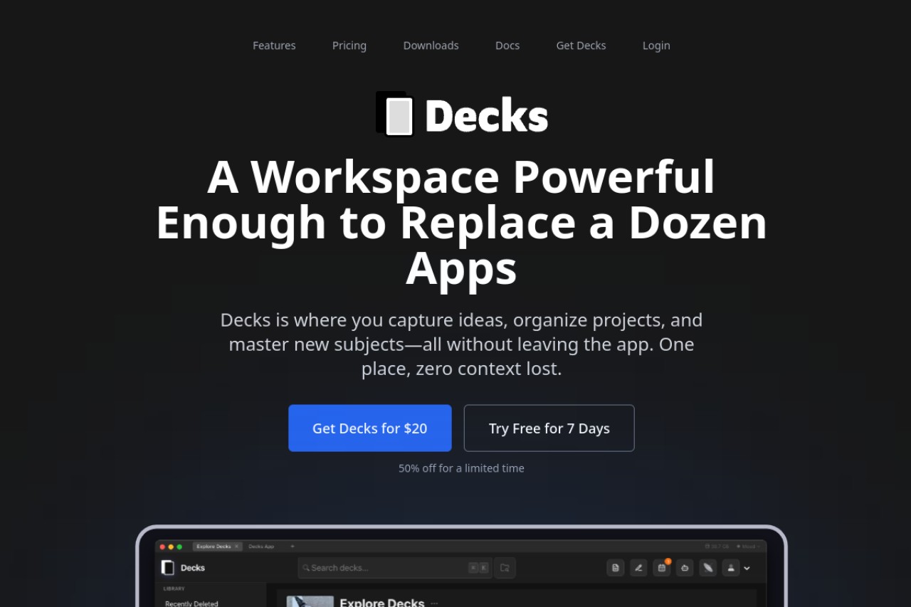 Decks官网截图