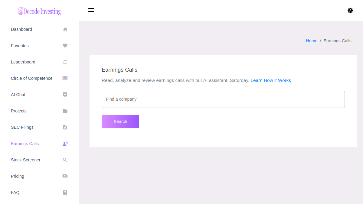 Earnings Calls官网截图