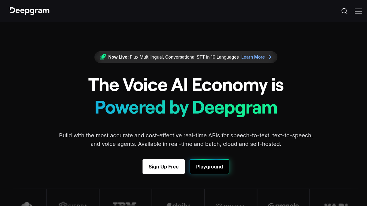 Deepgram官网截图