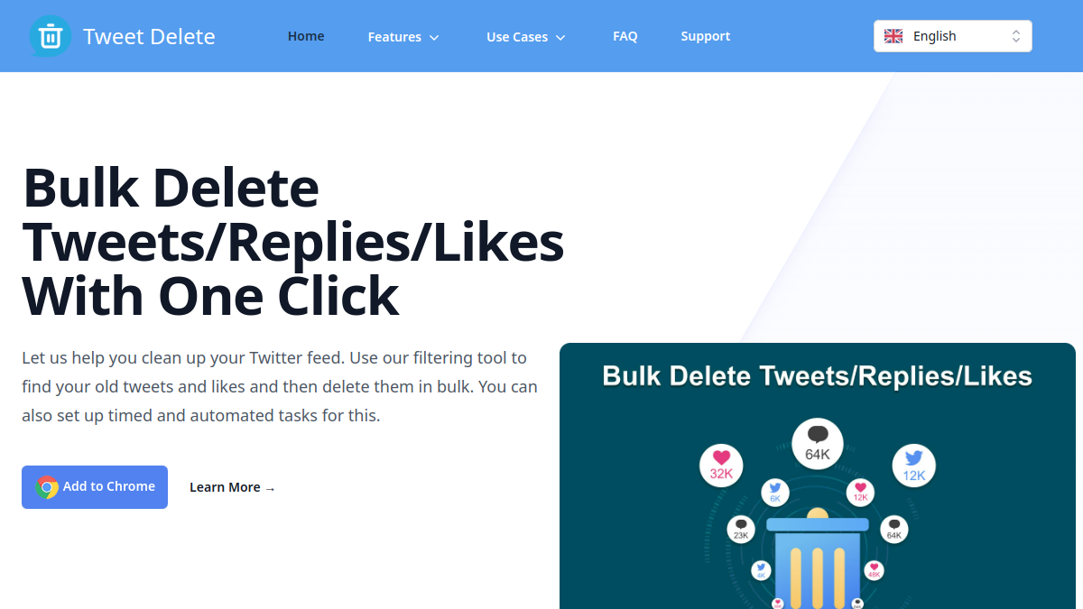 Tweet Delete官网截图