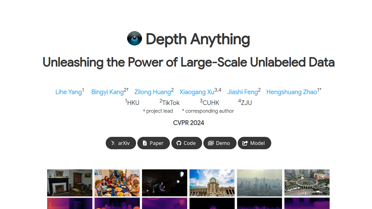 Depth Anything官网截图