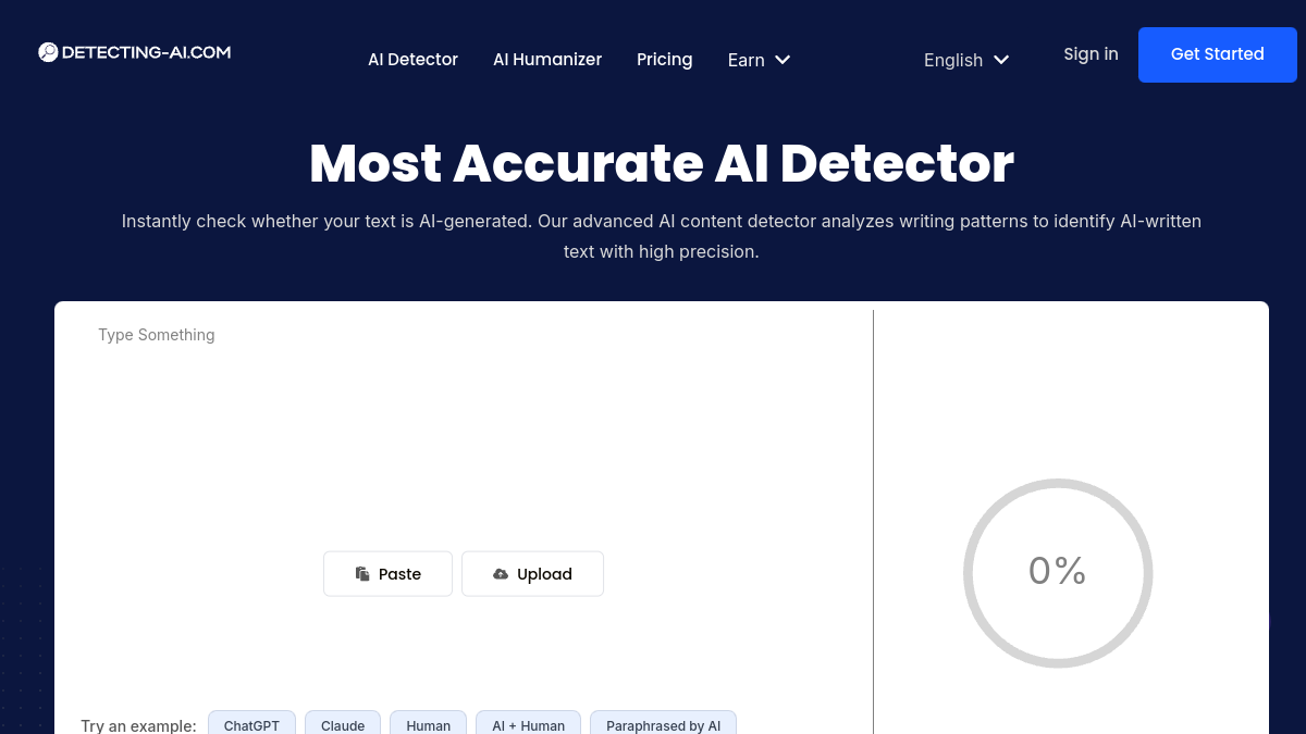 Detecting-AI.com官网截图