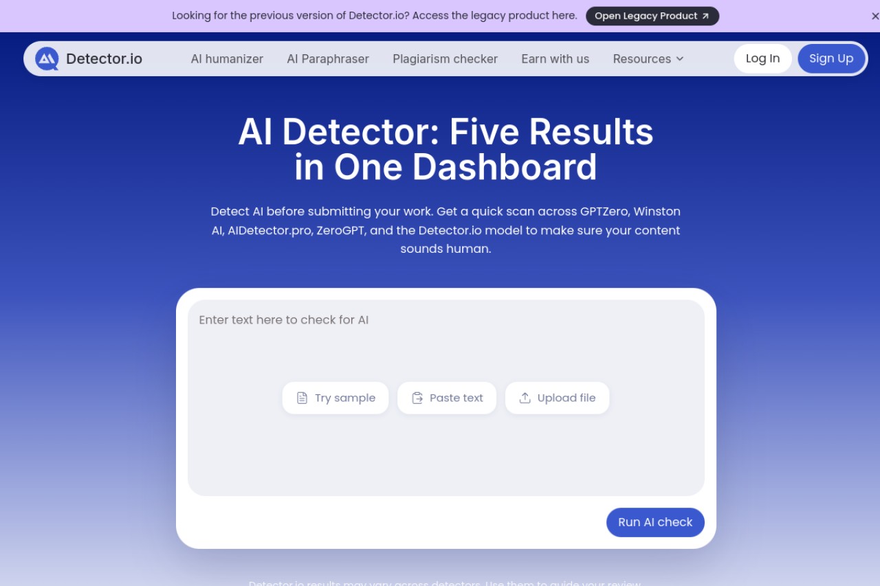 AI Detector官网截图