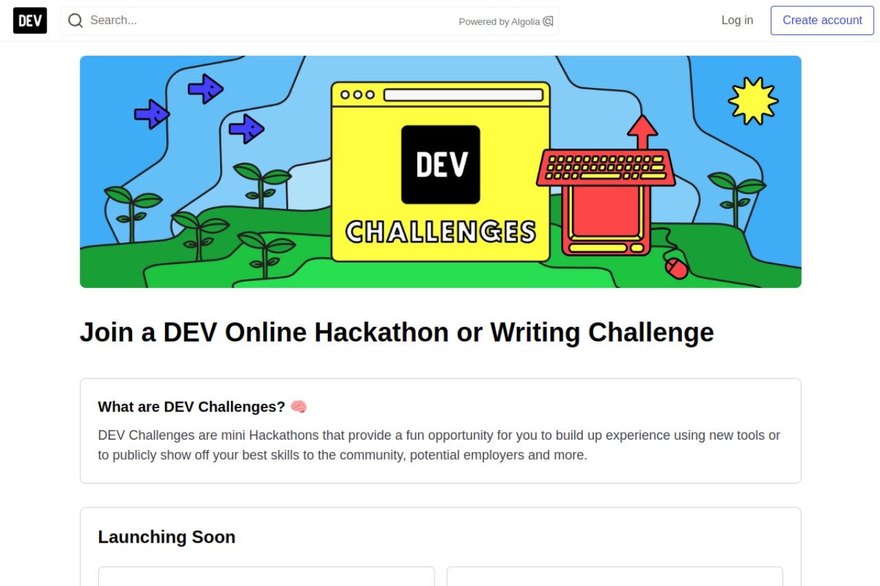 DEV Challenges官网截图