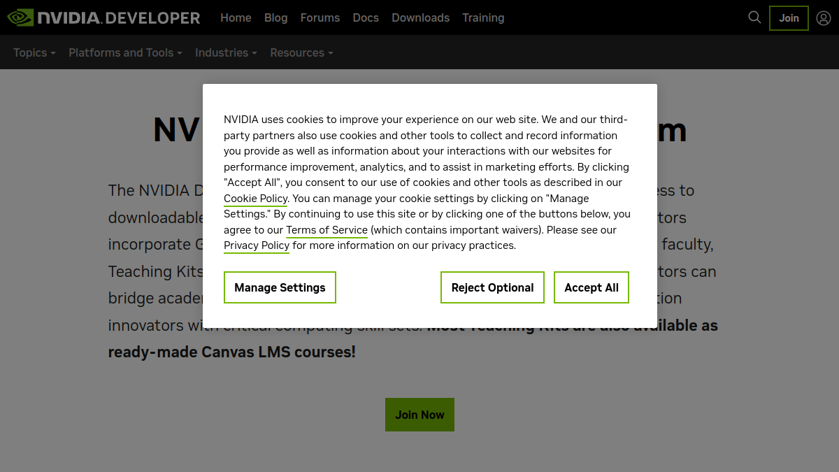NVIDIA DLI Teaching Kits官网截图