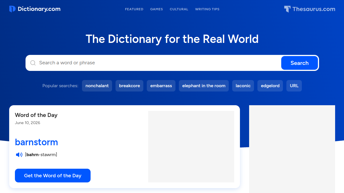 Dictionary.com官网截图