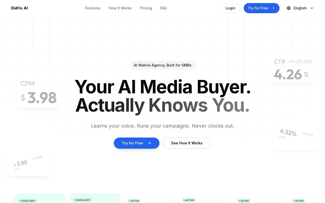 Didoo AI - URL in, Meta ads out. One Click to Outperform.官网截图