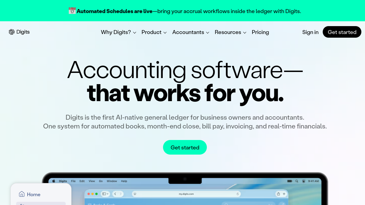 Digits — Accounting, reimagined.官网截图
