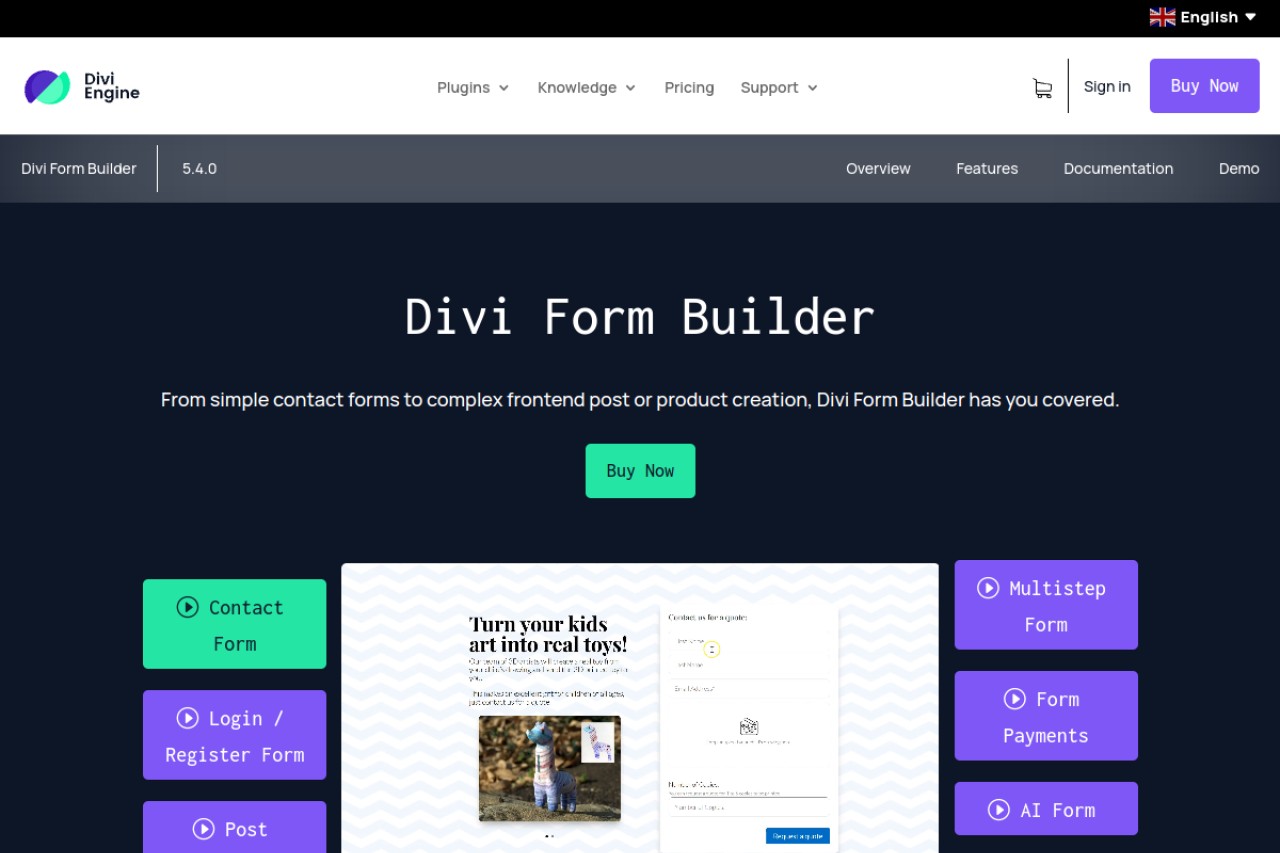 Divi Form Builder官网截图