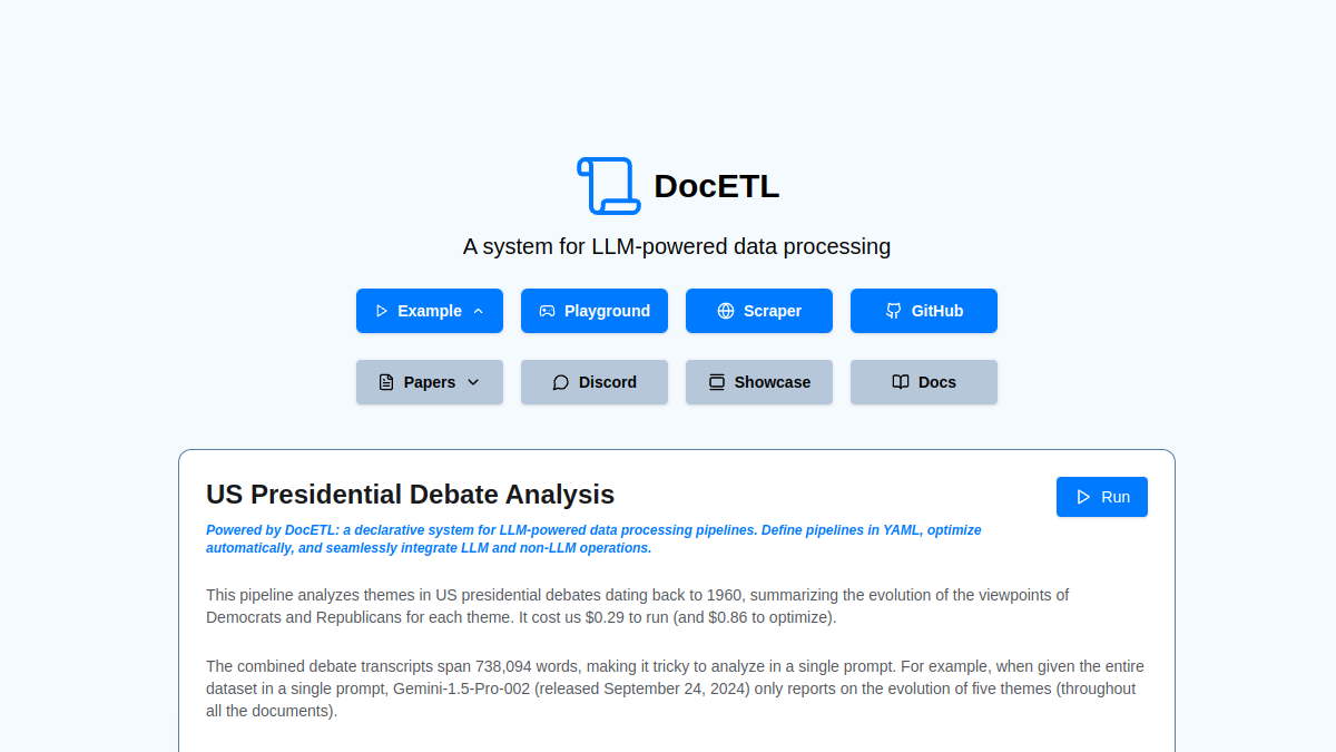 DocETL官网截图