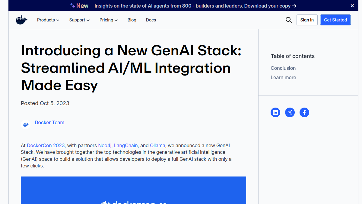 Docker GenAI Stack官网截图