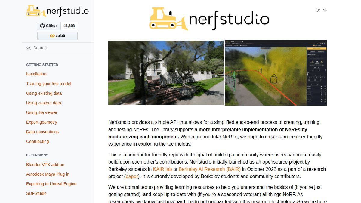 nerfstudio官网截图