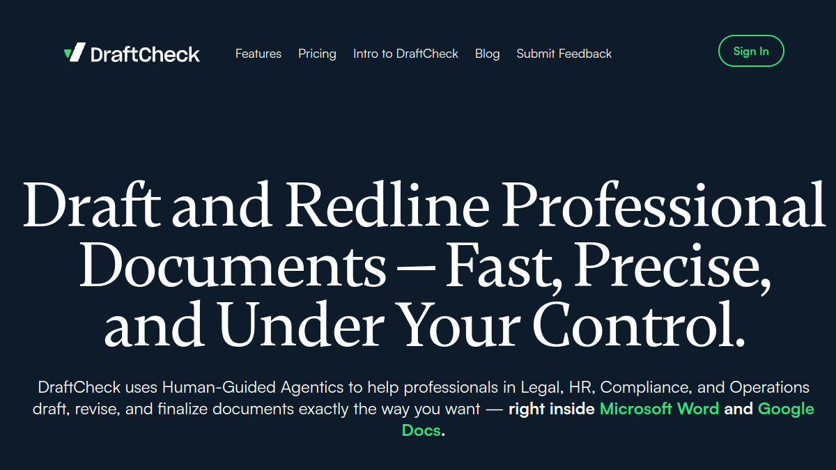 DraftCheck官网截图