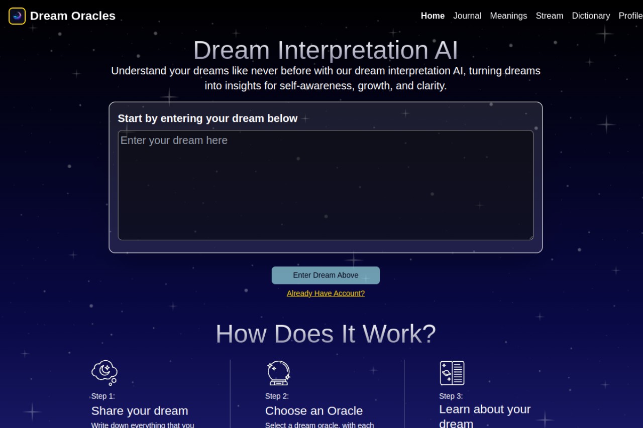 Dream Oracles官网截图