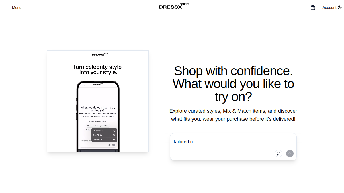 DRESSX AI官网截图