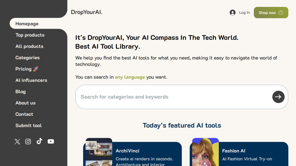 DropYourAI官网截图