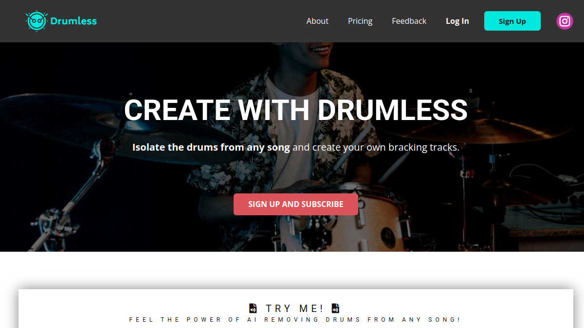 Drumless官网截图