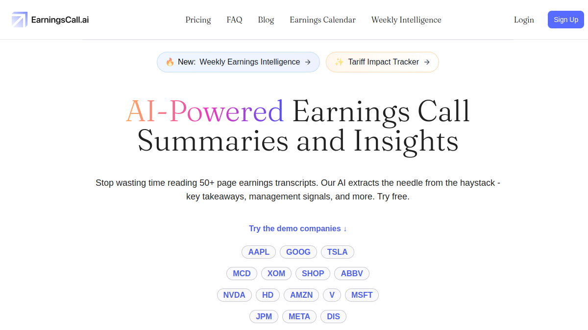 EarningsDigest官网截图